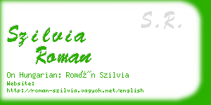 szilvia roman business card